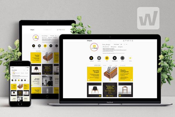 Diseño de marca mostrados en varios dispositivos